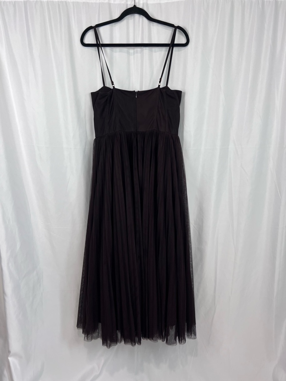 Hutch Anthropologie Amara Corset Pleated Midi Dress in Chocolate Brown - Picture 7 of 9